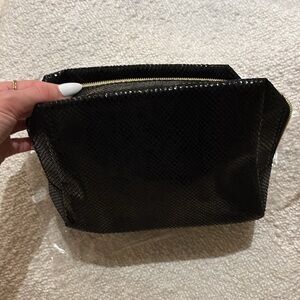 Metallic Snake Print Make Up Bag